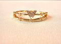 Butterfly Bilayer Ring – Gold Plated CZ Double Band Ring