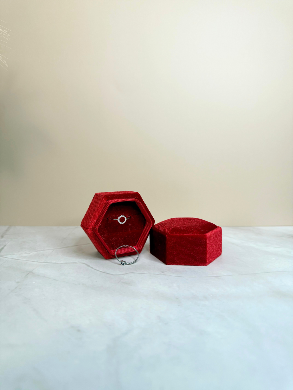 Hexagon Velvet Ring Box – Multi-Color Jewelry Gift Box