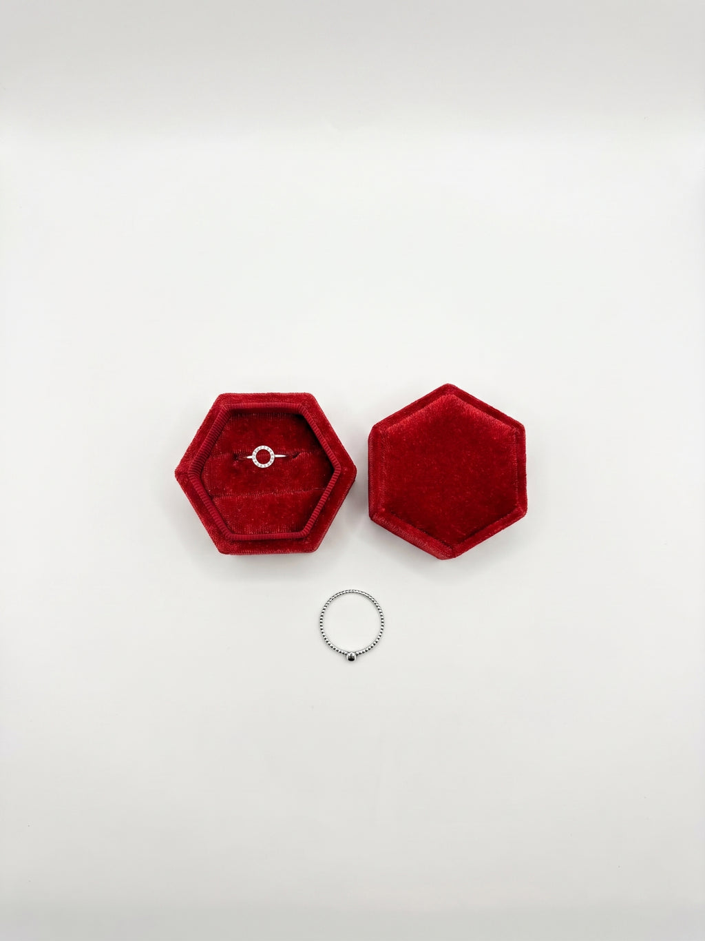 Hexagon Velvet Ring Box – Multi-Color Jewelry Gift Box