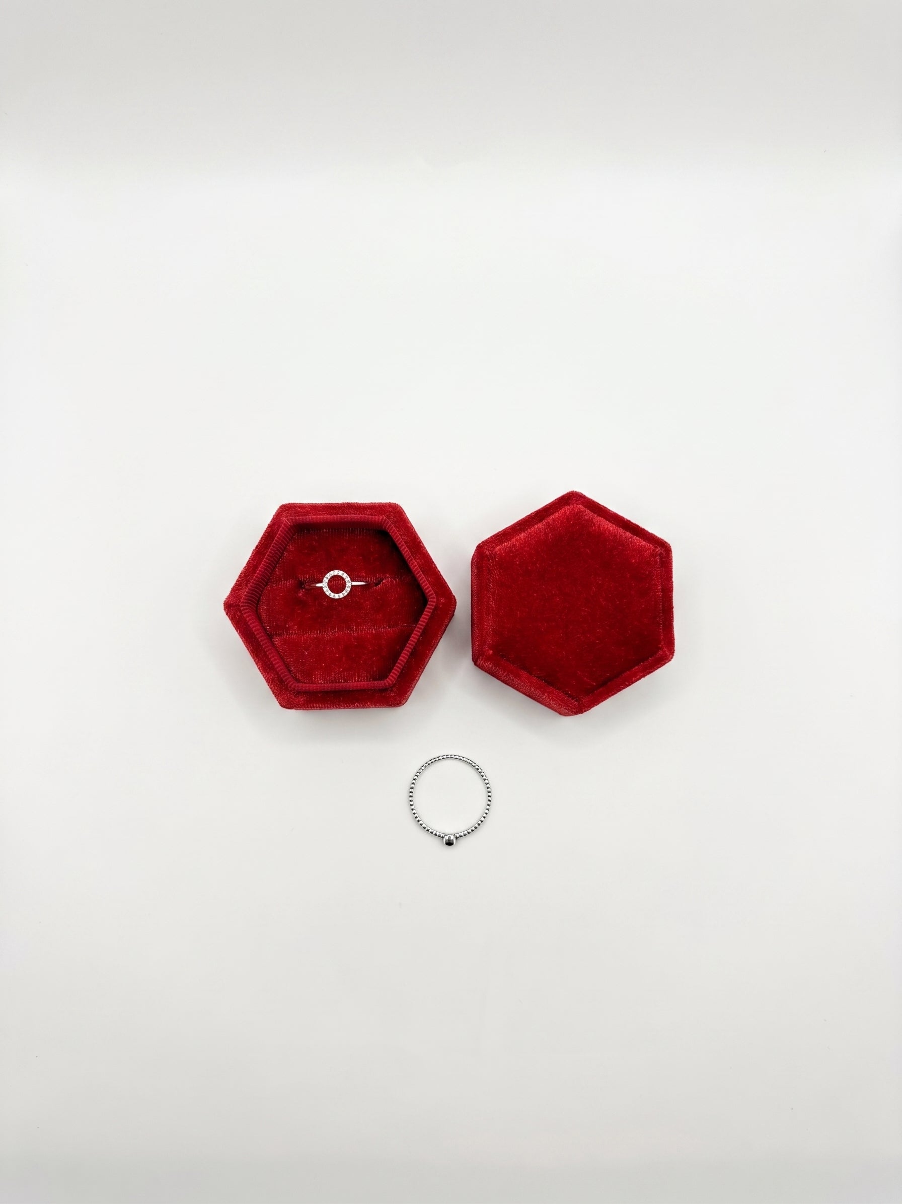Hexagon Velvet Ring Box – Multi-Color Jewelry Gift Box
