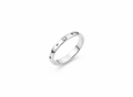 A silver band ring featuring small engraved star motifs and a central clear gemstone, shown on a plain white background.